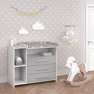 Vicco Fasciatoio Bianco/Grigio 113 x 100 cm