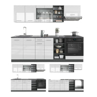Vicco Cucina componibile Bianco lucido/antracite 240 cm , PL Antracite