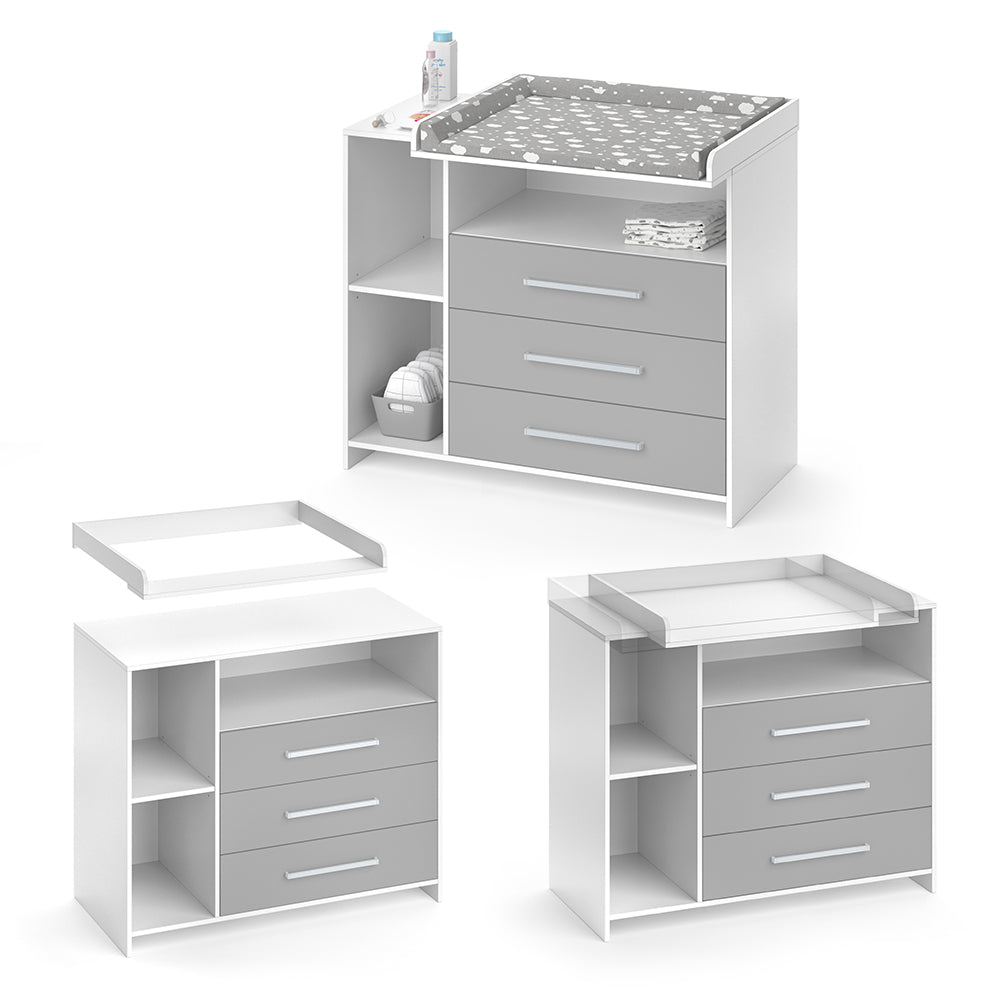 Vicco Fasciatoio Bianco/Grigio 113 x 100 cm