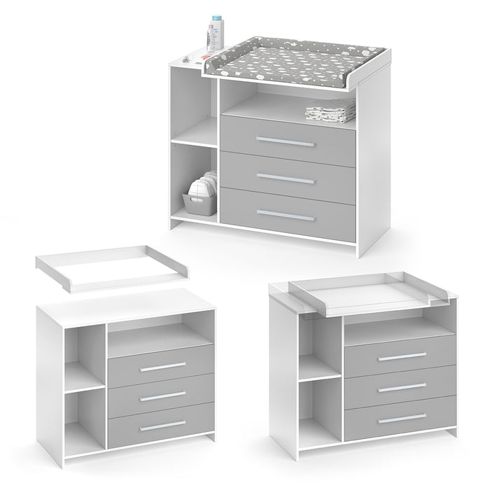 Vicco Fasciatoio Bianco/Grigio 113 x 100 cm