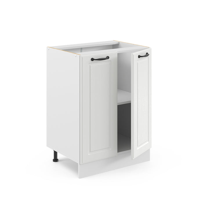 Vicco Mobiletto base cucina Bianco casa di campagna 60 cm , PL Rovere
