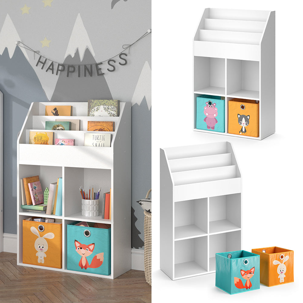 Vicco Libreria bambini Bianco 72 x 114.2 cm con 2 scatole pieghevoli