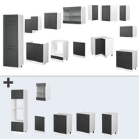 Vicco Cucina angolare completa Antracite casa di campagna/bianco 227 x 287 cm , PL Marmo