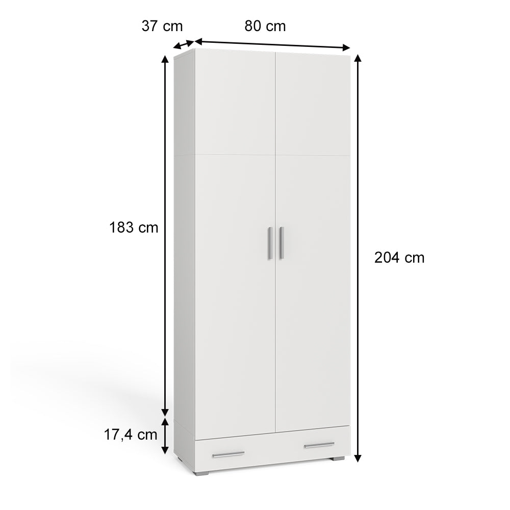 Vicco Scaffale per file Bianco 80 x 182.4 cm con cassetto