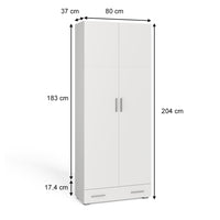 Vicco Scaffale per file Bianco 80 x 182.4 cm con cassetto