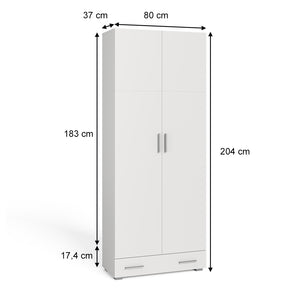 Vicco Scaffale per file Bianco 80 x 182.4 cm con cassetto