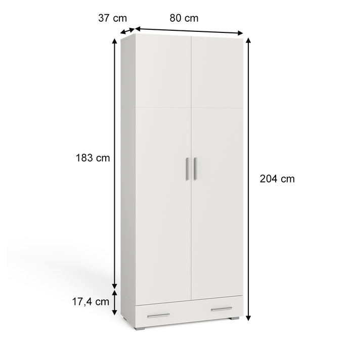 Vicco Scaffale per file Bianco 80 x 182.4 cm con cassetto