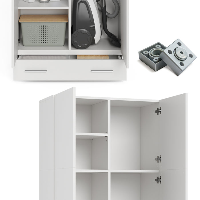 Vicco Scaffale per file Bianco 80 x 182.4 cm con cassetto