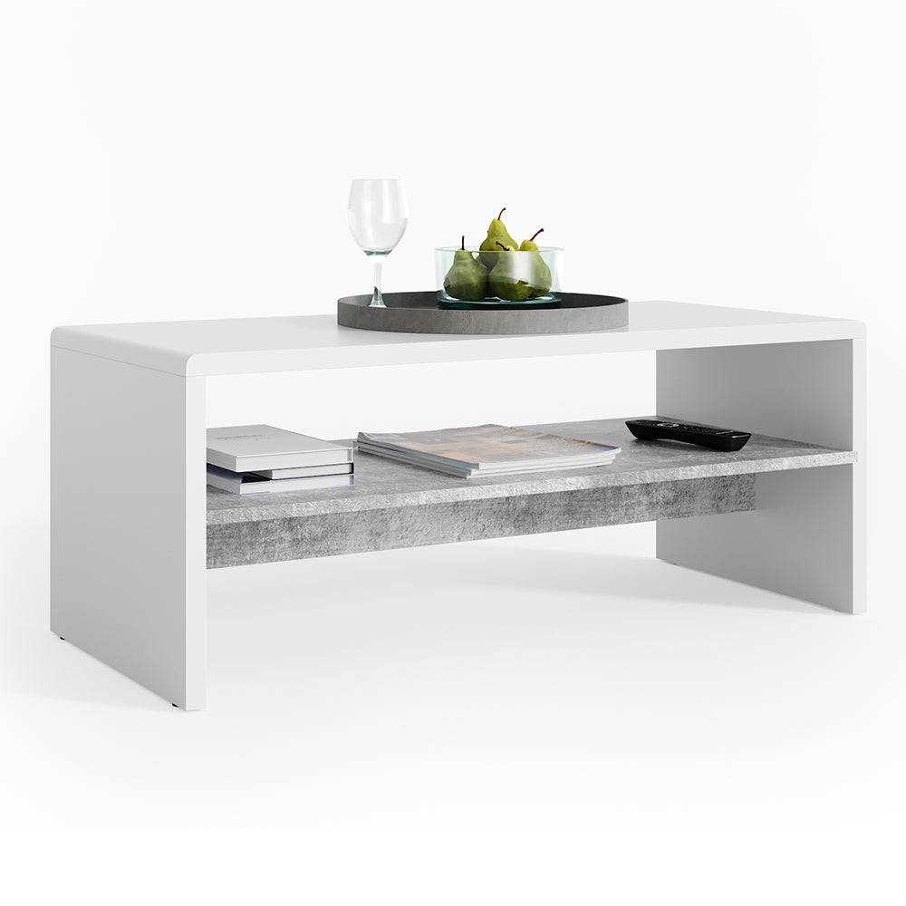 Vicco Tavolino da salotto Cemento/Bianco 99.6 x 39.8 cm