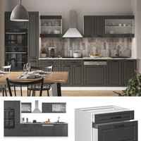 Vicco Mobile da cucina Antracite casa di campagna/bianco 350 cm con armadio alto, PL Rovere