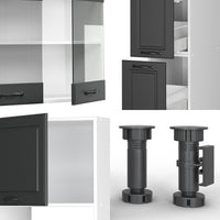 Vicco Mobile da cucina Antracite casa di campagna/bianco 350 cm con armadio alto, senza piano di lavoro