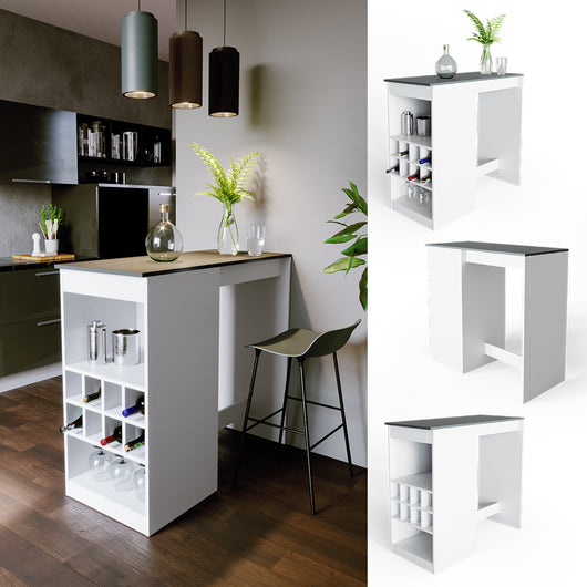 Vicco Tavolo bar alto Bianco/antracite 115 x 50 cm