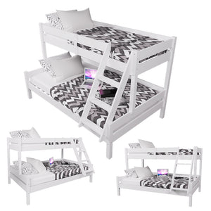 Vitalispa Letto a castello Bianco 140x200 / 90x200 cm