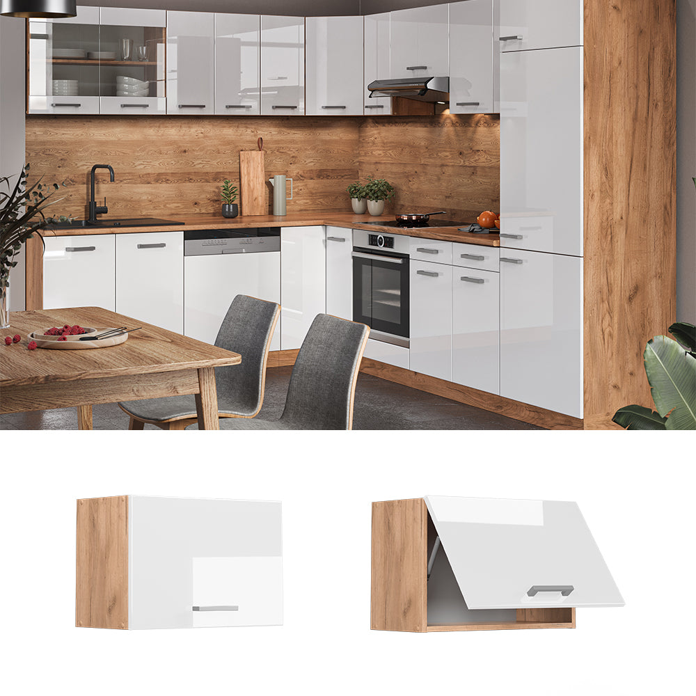 Vicco Pensile da cucina Bianco lucido 60 cm Piatto