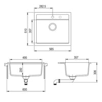 Bergström Lavello da cucina Bianco 56.5 x 51 cm