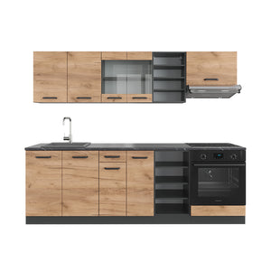 Vicco Cucina componibile Quercia dorata/antracite 240 cm , PL Antracite