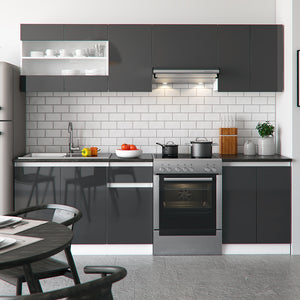 Vicco Mobile da cucina Antracite/bianco 240 cm , AP Nero