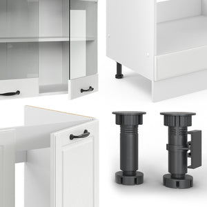 Vicco Cucina angolare completa Casa di campagna bianca/bianco 227 x 287 cm , PL Marmo