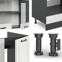 Vicco Cucina angolare completa Bianco casa di campagna/antracite 227 x 287 cm , PL Antracite