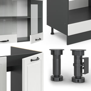 Vicco Cucina angolare completa Bianco casa di campagna/antracite 227 x 287 cm , PL Antracite