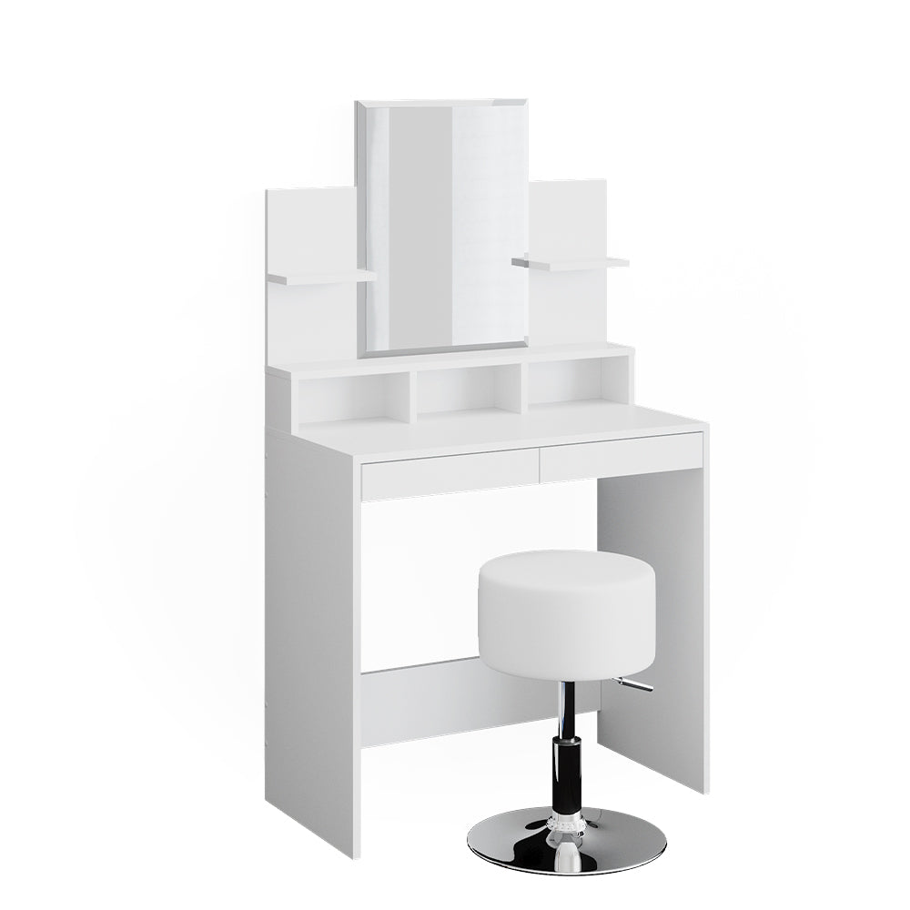 Vicco Tavolo da toeletta Bianco 80 cm con sgabello