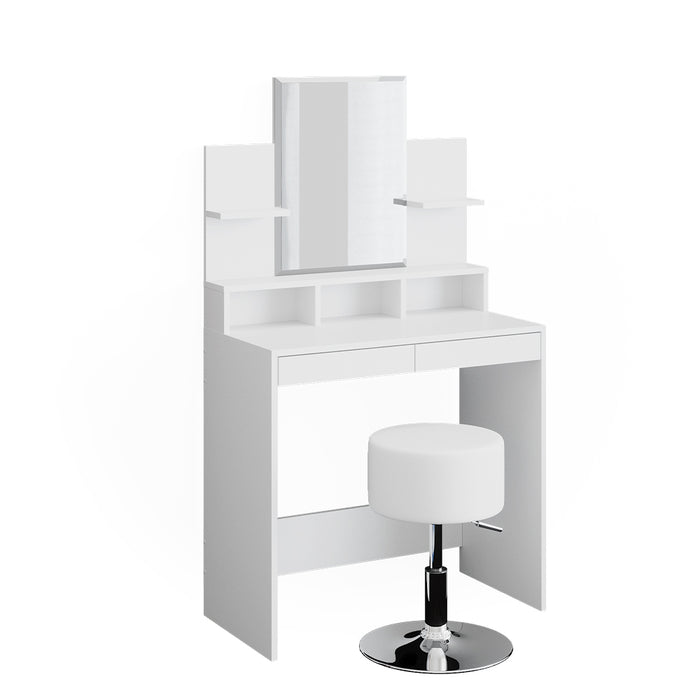 Vicco Tavolo da toeletta Bianco 80 cm con sgabello