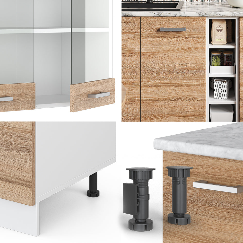 Vicco Cucina completa Sonoma/Bianco 160 cm , PL Antracite