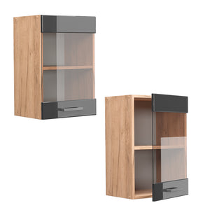 Vicco Mobile da cucina in vetro Antracite lucido 40 cm