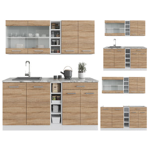 Vicco Cucina completa Sonoma/Bianco 160 cm , PL Rovere