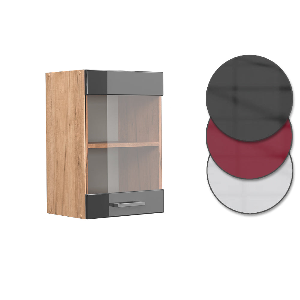 Vicco Mobile da cucina in vetro Antracite lucido 40 cm