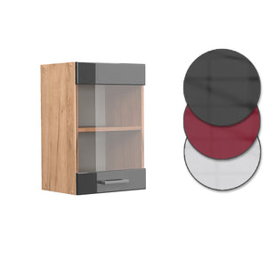 Vicco Mobile da cucina in vetro Antracite lucido 40 cm