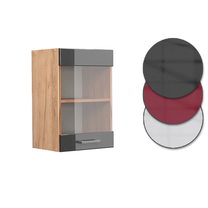 Vicco Mobile da cucina in vetro Antracite lucido 40 cm