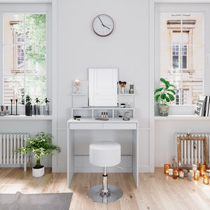 Vicco Tavolo da toeletta Bianco 80 cm con sgabello