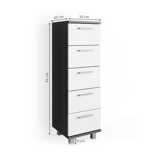 Vicco Cassettiera da bagno Antracite 30 x 95 cm