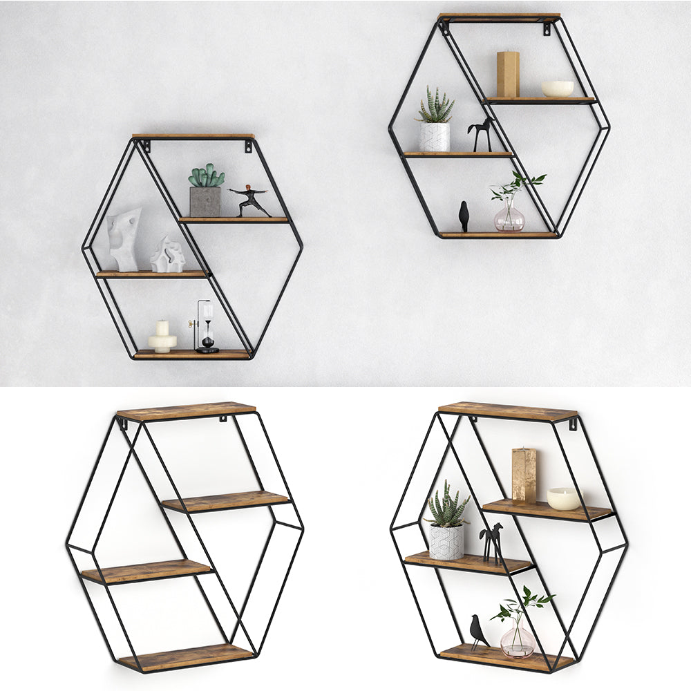 Vicco Libreria da parete Legno antico 51 x 52 cm Forma angolare