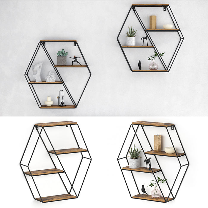 Vicco Libreria da parete Legno antico 51 x 52 cm Forma angolare