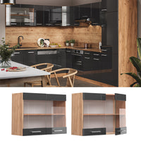 Vicco Mobile da cucina in vetro Antracite lucido 80 cm