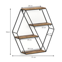 Vicco Libreria da parete Legno antico 51 x 52 cm Forma angolare