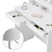 Vicco Tavolo da toeletta Bianco 80 cm con sgabello