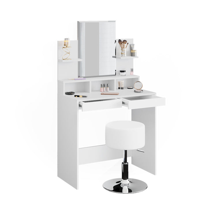 Vicco Tavolo da toeletta Bianco 80 cm con sgabello