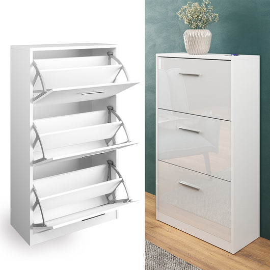 Vicco Scarpiera da ingresso Bianco lucido 59 x 105 cm