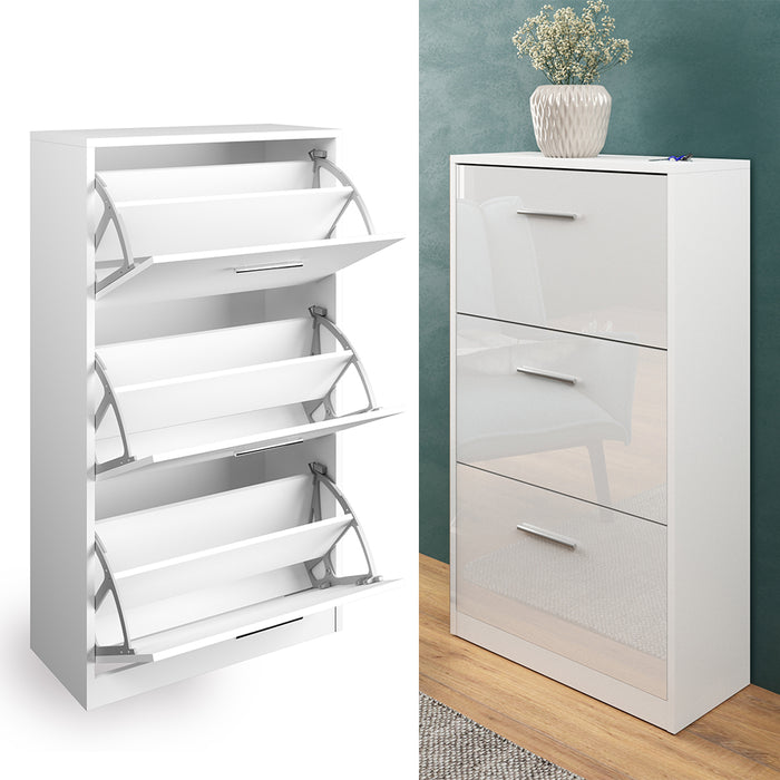 Vicco Scarpiera da ingresso Bianco lucido 59 x 105 cm