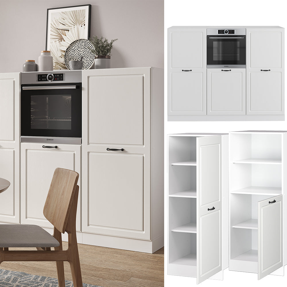 Vicco Cucine componibili piccole Casa di campagna bianca/bianco 180 cm senza piano di lavoro