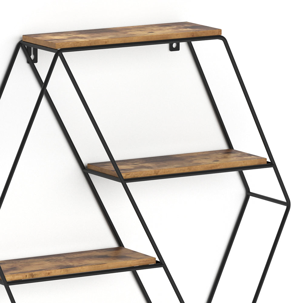 Vicco Libreria da parete Legno antico 51 x 52 cm Forma angolare