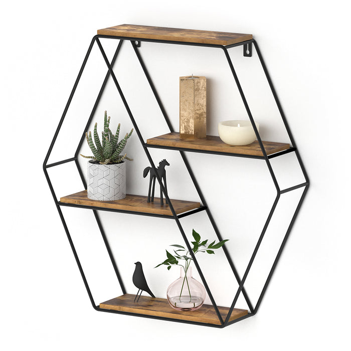 Vicco Libreria da parete Legno antico 51 x 52 cm Forma angolare