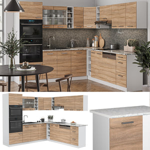 Vicco Cucina angolare completa Sonoma/Bianco 237 x 247 cm , PL Rovere