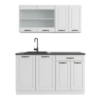 Vicco Cucina componibile Casa di campagna bianca/bianco 140 cm , PL Antracite