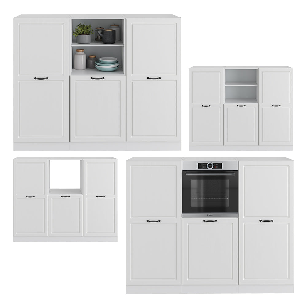 Vicco Cucine componibili piccole Casa di campagna bianca/bianco 180 cm senza piano di lavoro