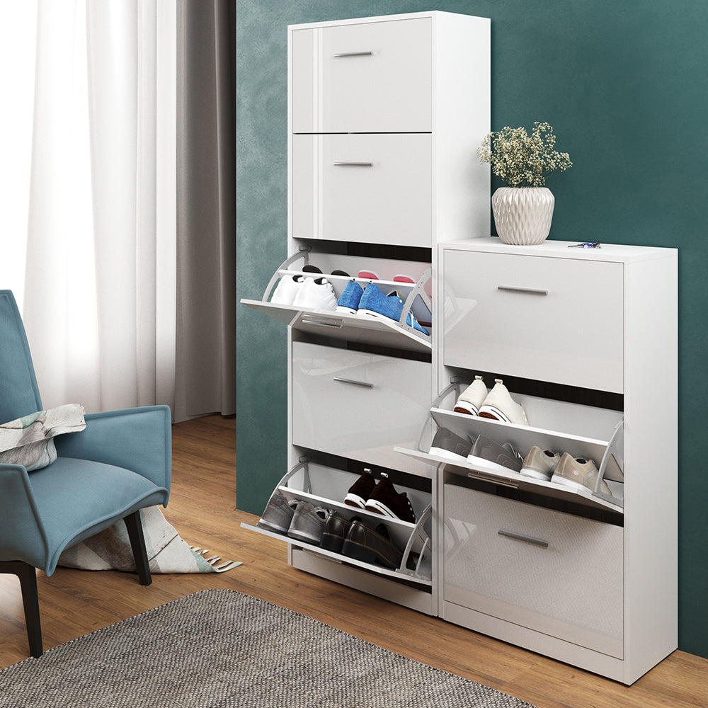 Vicco Scarpiera da ingresso Bianco lucido 59 x 105 cm