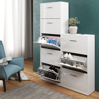 Vicco Scarpiera da ingresso Bianco lucido 59 x 105 cm